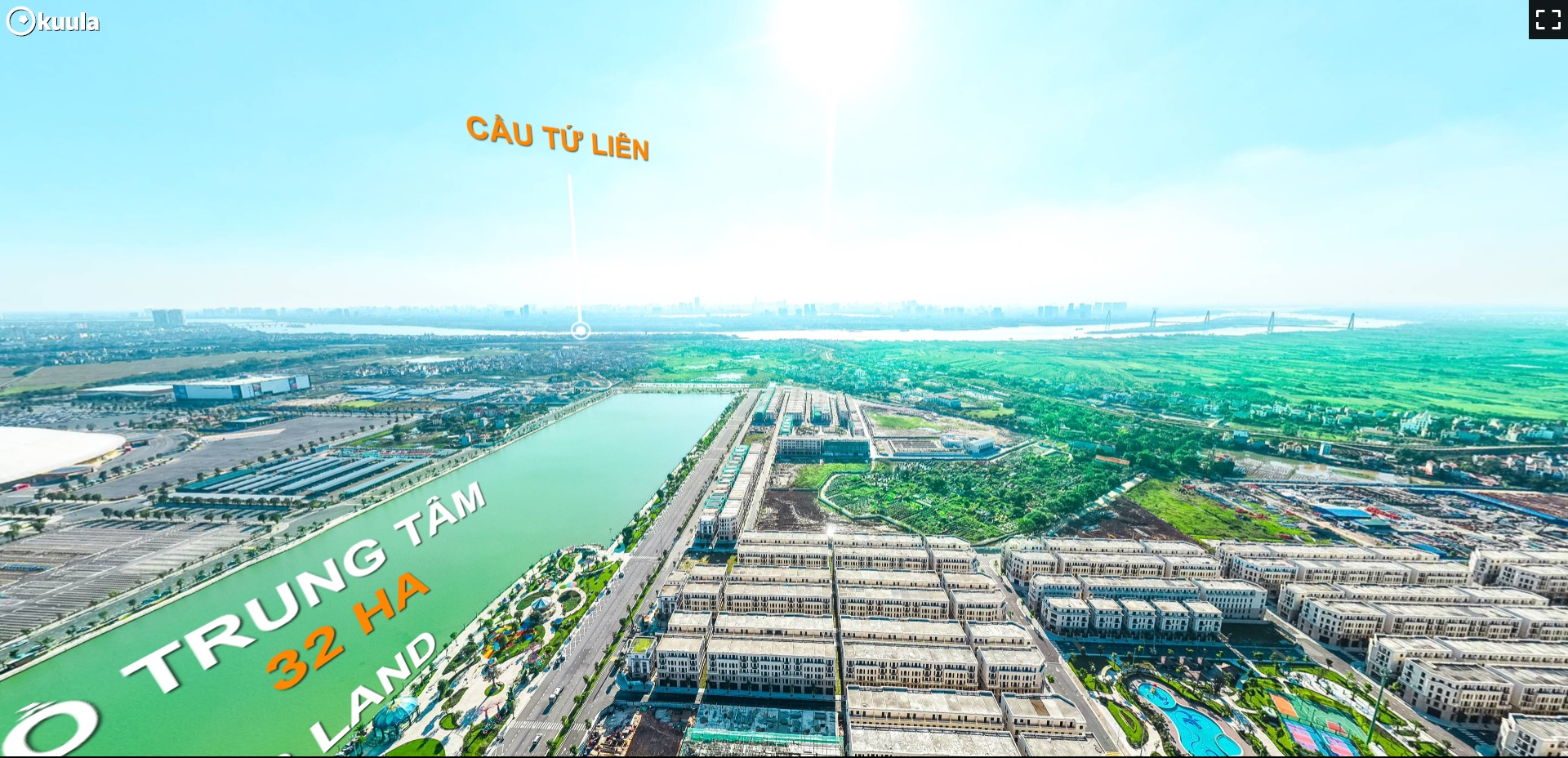 Hướng View sông hồng và cầu Tứ Liên từ LUMIÈRE Essence Peak