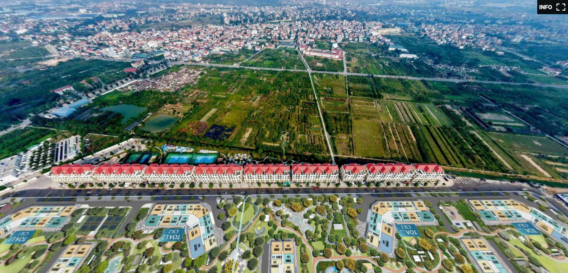 Flycam Masteri Grand Coast hướng khu dân cư hiện hữu tại Ocean Park 2