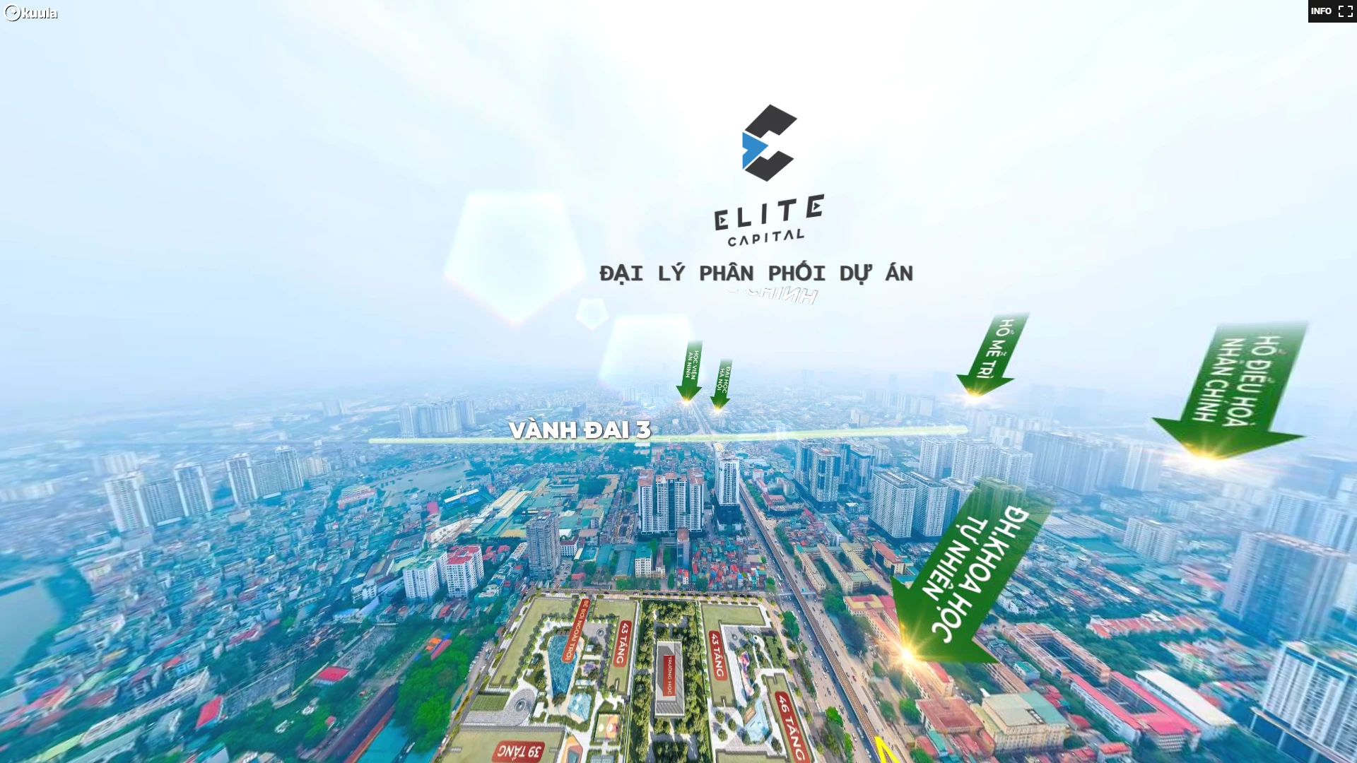 View 360 Hanoi Seasons Garden hướng Vành đai 3, Đại học Hà Nội và Học viện An ninh Nhân dân
